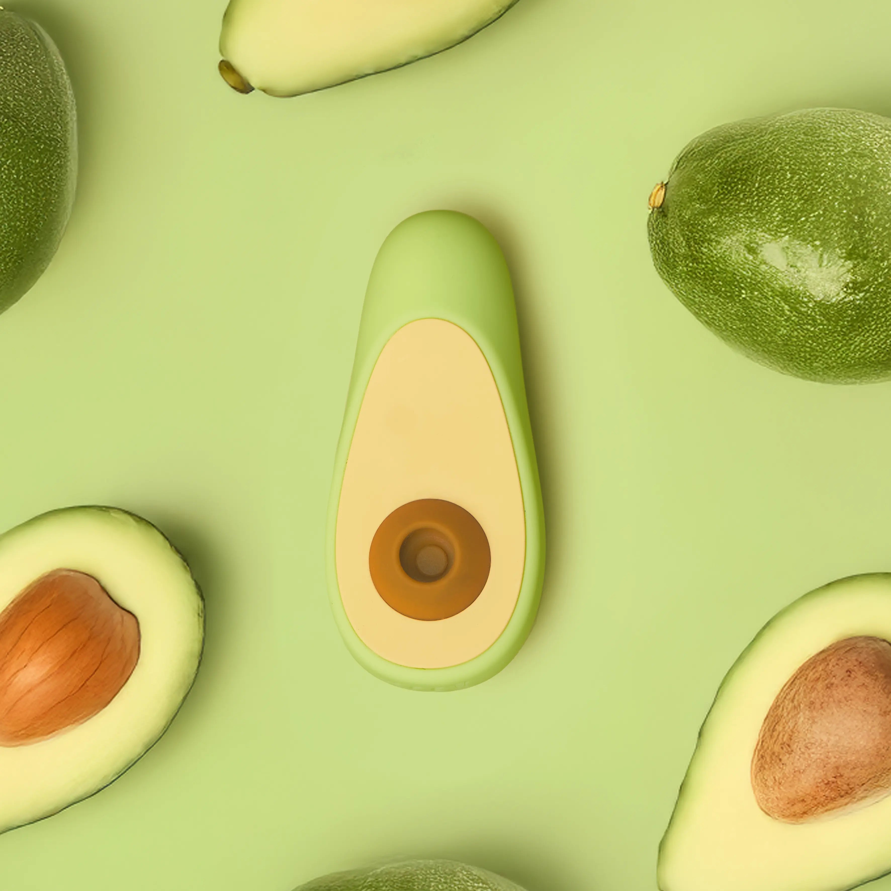 Avocado clitoral vibrator — front view